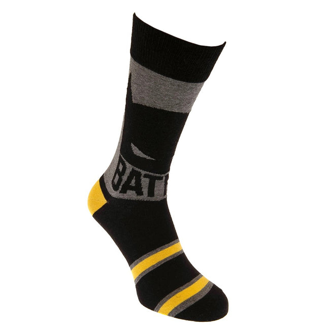 Black-Gray-Yellow - Back - Batman Mens Socks (Pack of 3)