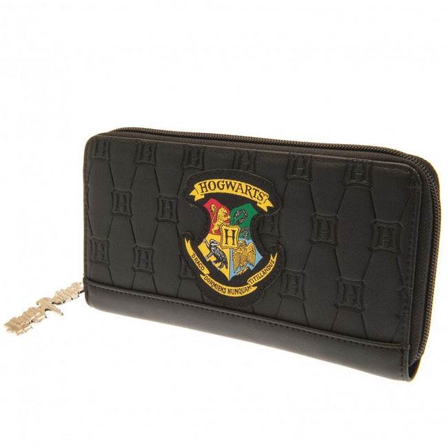 Black-Yellow - Front - Harry Potter Hogwarts Crest Coin Purse
