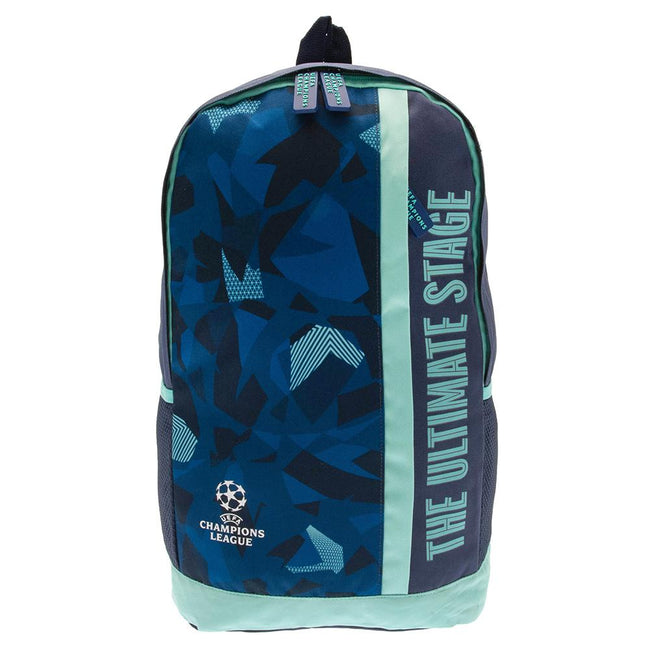 Aquamarine-Blue-White - Front - UEFA Champions League Abstract Slimline Knapsack