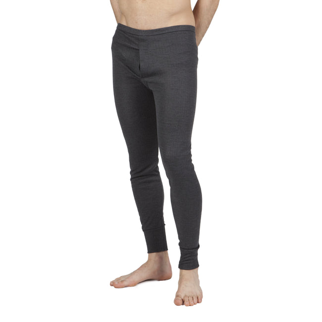 Charcoal - Front - Mens Thermal Underwear Long Johns (British Made)