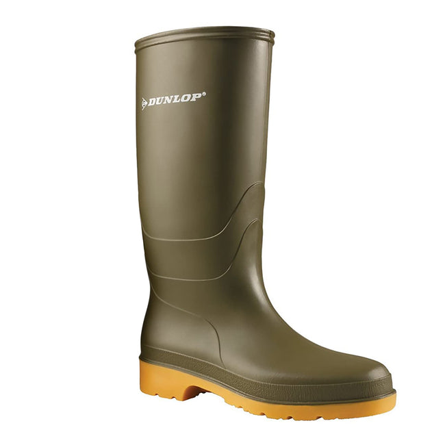 Green - Front - Dunlop Junior Dull Wellies