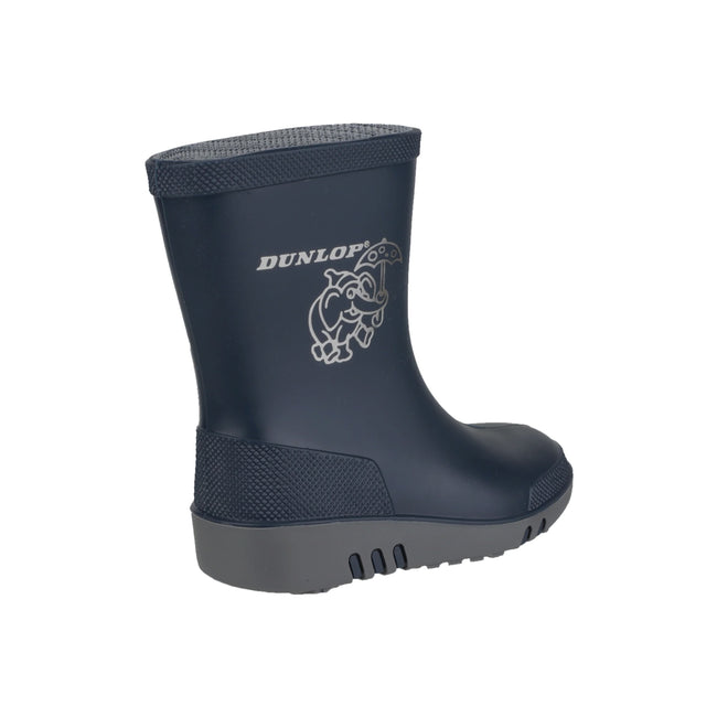 Blue-Gray - Side - Dunlop Childrens-Kids Elephant Galoshes