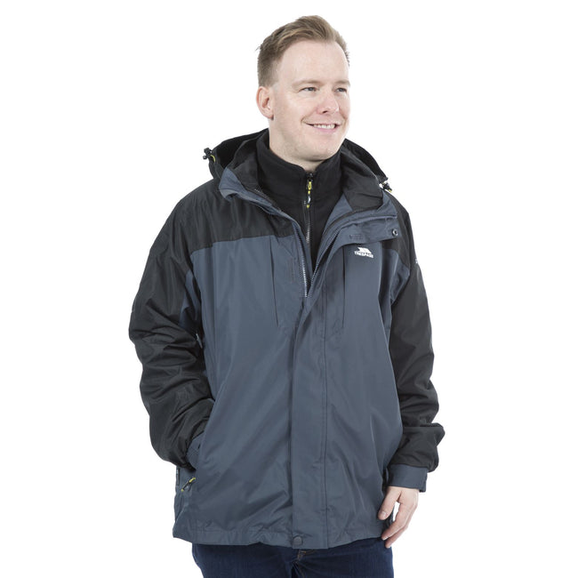 Flint - Front - Trespass Mens Faris Full Zip 3 In 1 Jacket