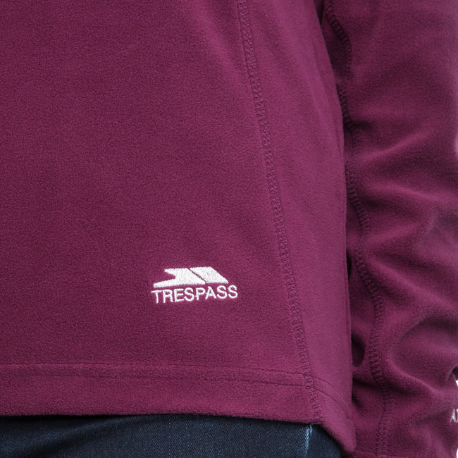 Blackberry - Pack Shot - Trespass Womens-Ladies Shiner Half Zip Microfleece Top