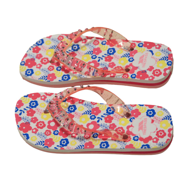 Floral Print - Back - Trespass Childrens Girls Eolas Flip Flops