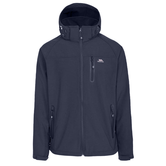 Navy - Front - Trespass Mens Accelerator II Waterproof Softshell Jacket
