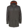 Peat - Front - Trespass Mens Larken Waterproof DLX Jacket
