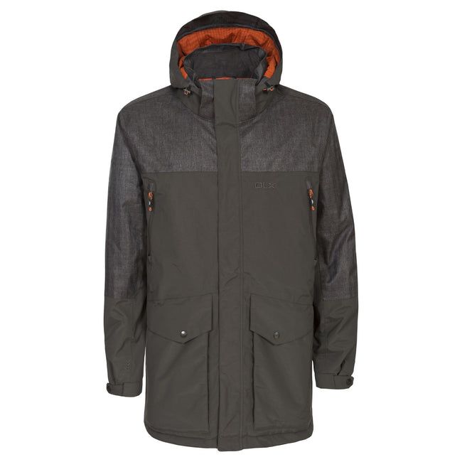 Peat - Front - Trespass Mens Larken Waterproof DLX Jacket