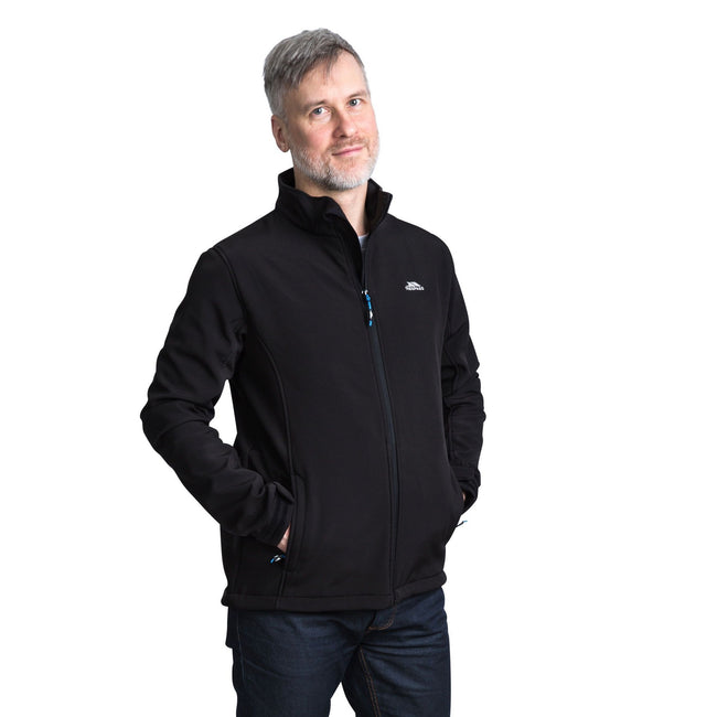Black - Back - Trespass Mens Vander Softshell Jacket