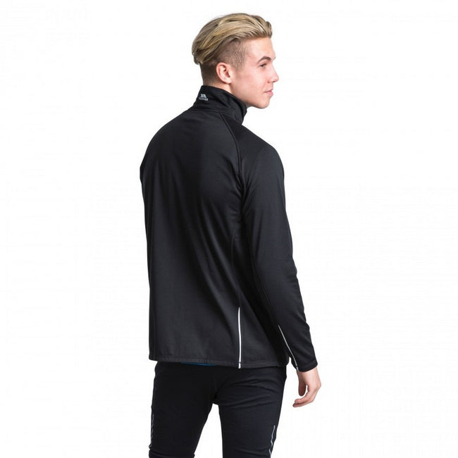 Black - Close up - Trespass Mens Clive Full Zip Active Top
