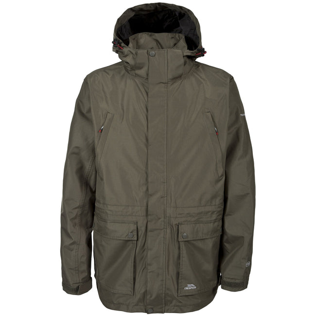 Khaki - Front - Trespass Mens Reuben Waterproof Jacket