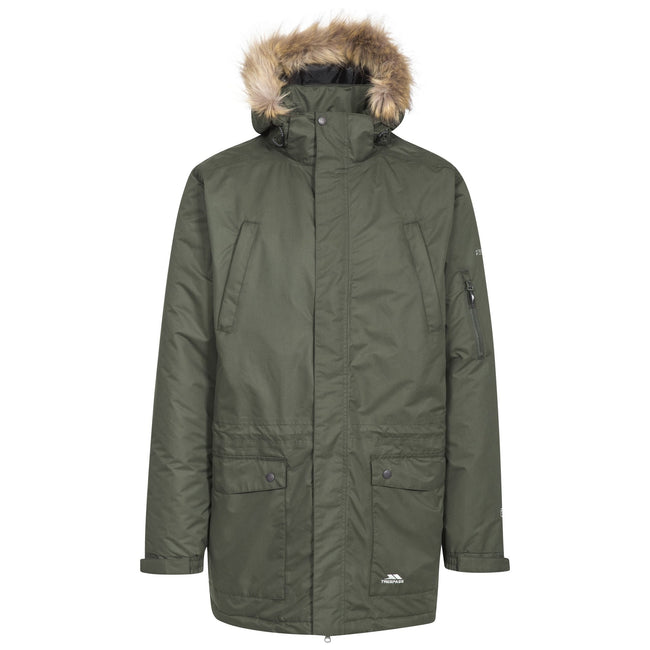 Olive - Front - Trespass Mens Jaydin Waterproof Jacket
