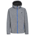 Dark Gray Marl-Blue Zip - Front - Trespass Mens Rafi Waterproof Softshell Jacket