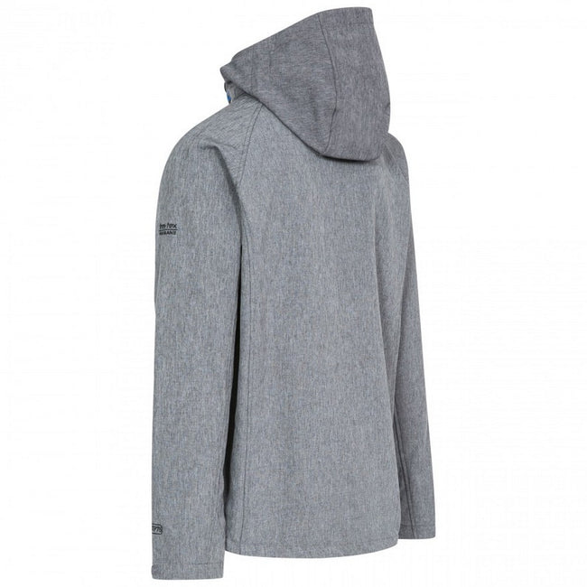 Dark Gray Marl-Blue Zip - Back - Trespass Mens Rafi Waterproof Softshell Jacket