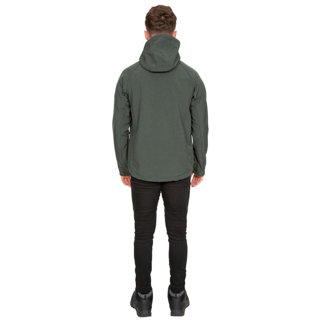 Olive Marl - Side - Trespass Mens Rafi Waterproof Softshell Jacket