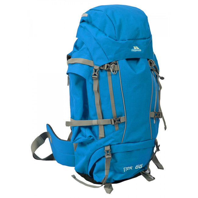 Electric Blue - Front - Trespass Trek 66 Backpack-Rucksack (66 Liters)