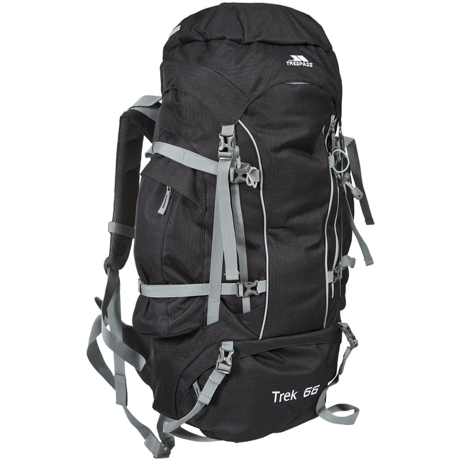 Ash - Front - Trespass Trek 66 Backpack-Rucksack (66 Liters)