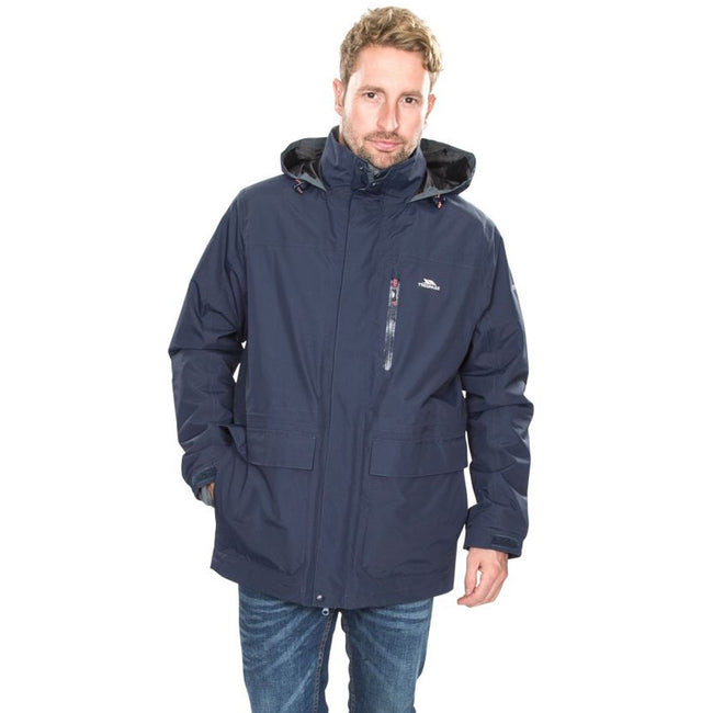 Navy - Back - Trespass Mens Edgewater II 3 In 1 Waterproof Jacket
