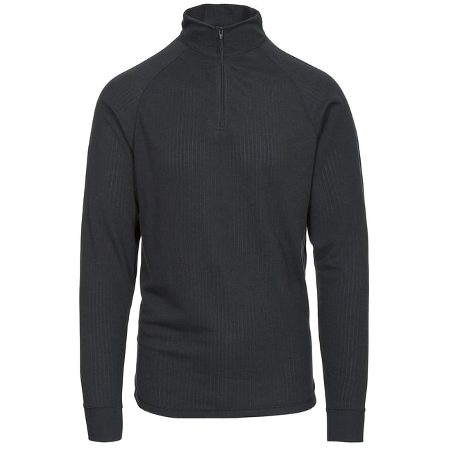 Black - Front - Trespass Adults Unisex Wise360 Quick Dry Base Layer Top