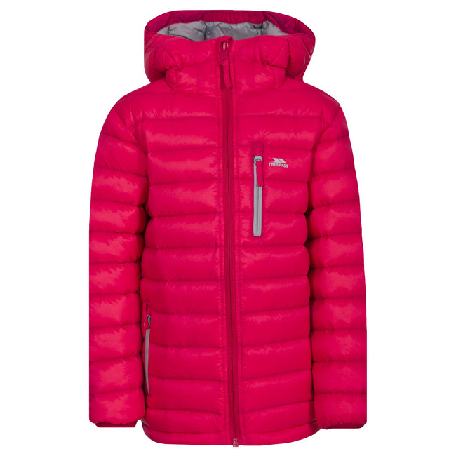 Raspberry - Front - Trespass Childrens-Kids Morley Down Jacket