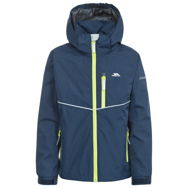 Navy - Front - Trespass Childrens Boys Hattrick Waterproof Jacket