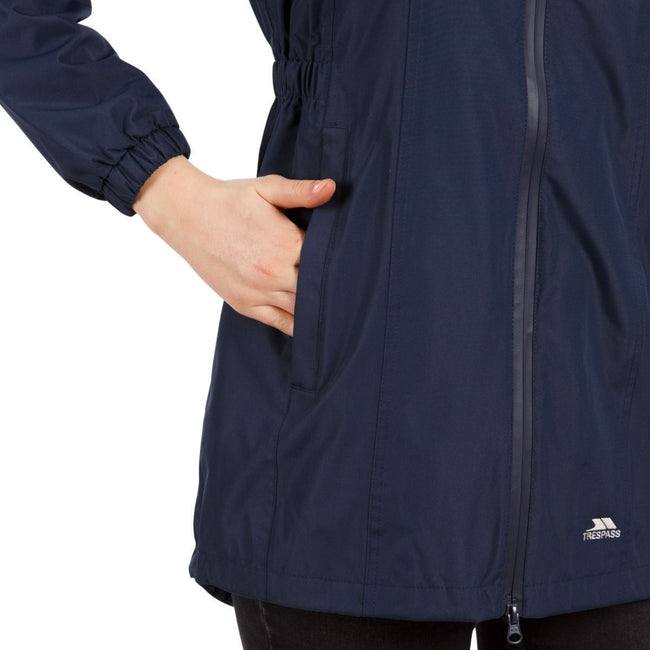 Navy - Close up - Trespass Womens-Ladies Daytrip Waterproof Shell Jacket