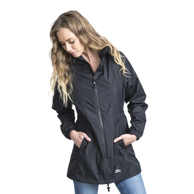 Black - Back - Trespass Womens-Ladies Daytrip Waterproof Shell Jacket