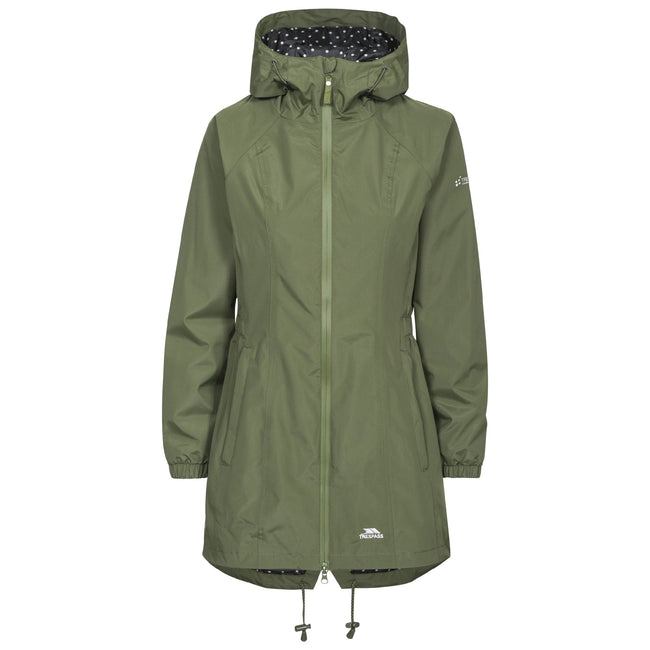 Moss - Front - Trespass Womens-Ladies Daytrip Waterproof Shell Jacket