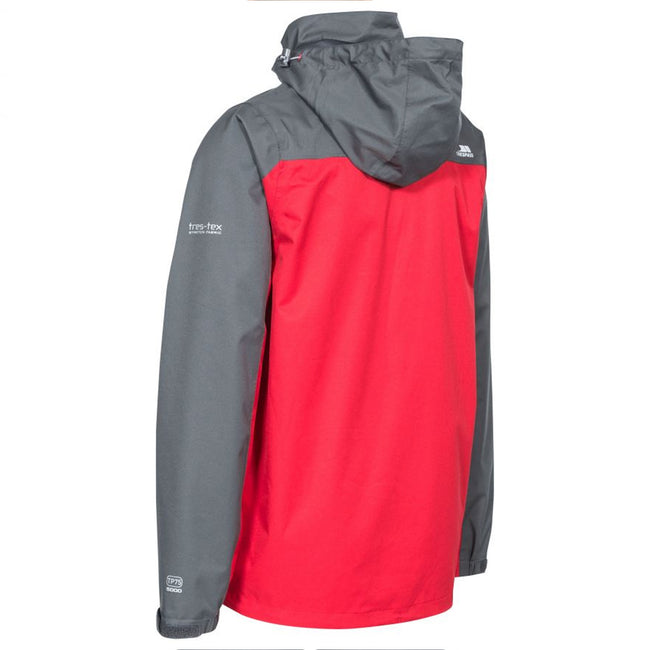 Red - Back - Trespass Mens Wooster Waterproof Jacket