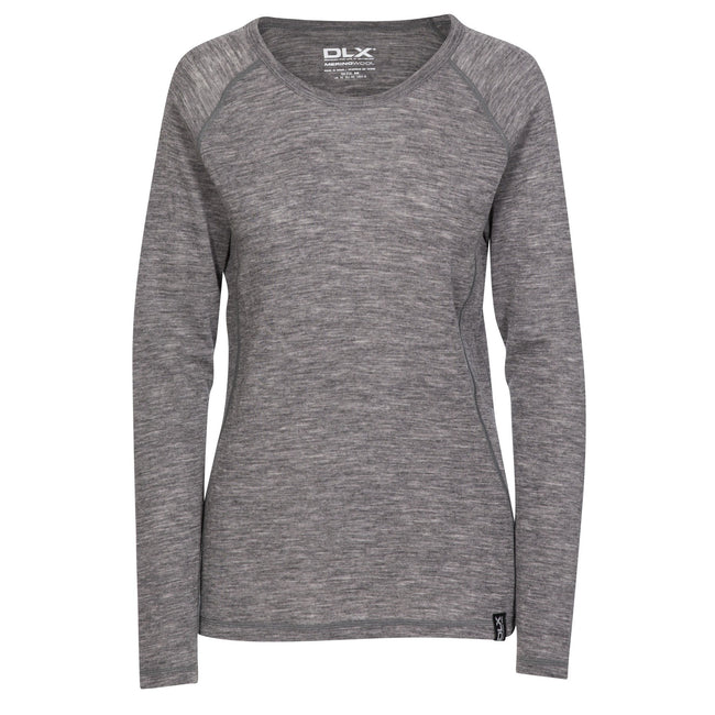 Dark Gray Marl - Front - Trespass Womens-Ladies Libra Merino Base Layer Top