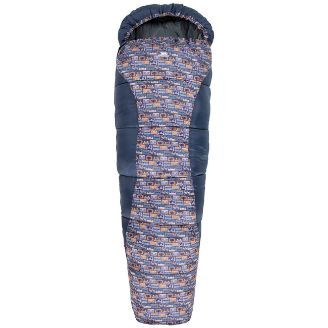 Navy Retro Tape - Front - Trespass Childrens-Kids Bunka Sleeping Bag