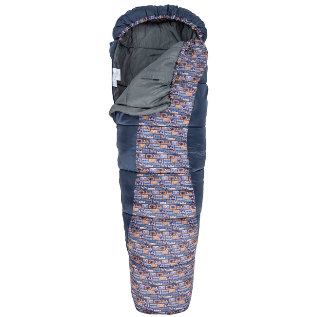 Navy Retro Tape - Back - Trespass Childrens-Kids Bunka Sleeping Bag
