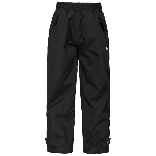 Black - Front - Trespass Childrens-Kids Echo Waterproof Pants-Trousers