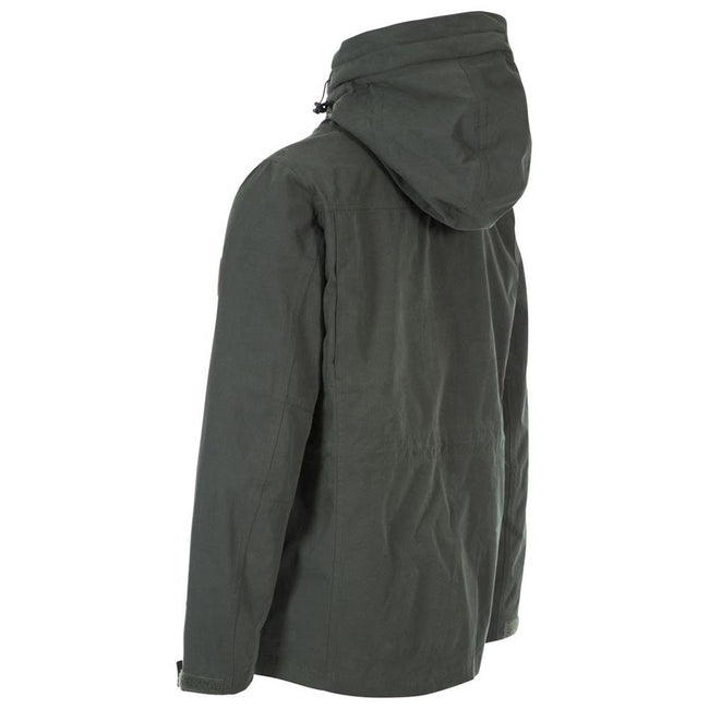 Olive - Back - Trespass Mens Destroyer Waterproof Jacket