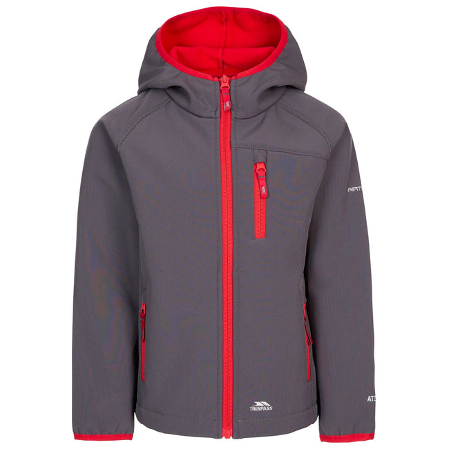 Carbon - Front - Trespass Childrens-Kids Kian Softshell Jacket