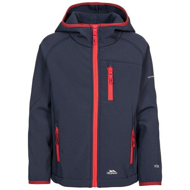 Navy - Front - Trespass Childrens-Kids Kian Softshell Jacket
