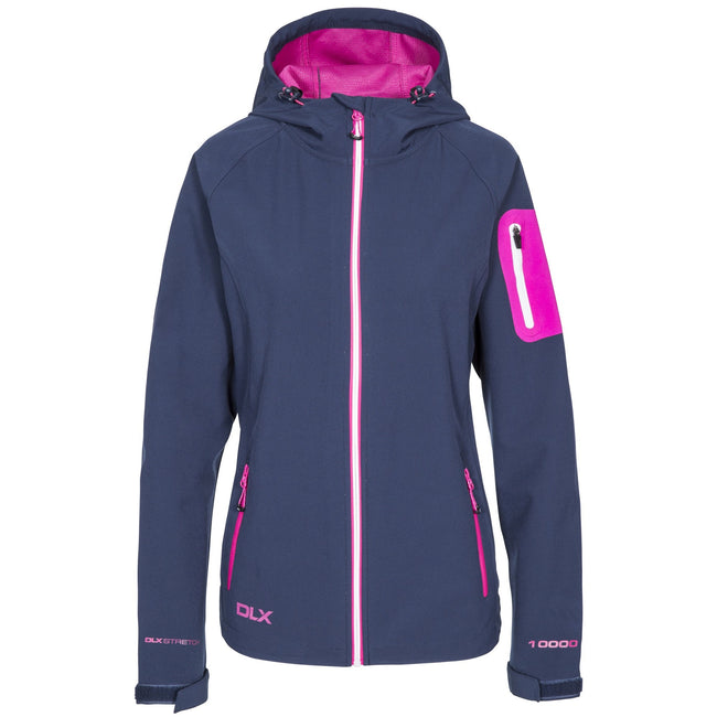 Navy - Front - Trespass Womens-Ladies Landry Waterproof Softshell Jacket