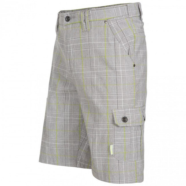 Oatmeal Check - Side - Trespass Earwig Mens Cargo Shorts