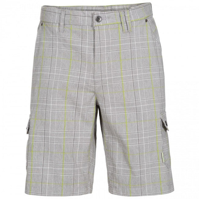 Oatmeal Check - Front - Trespass Earwig Mens Cargo Shorts