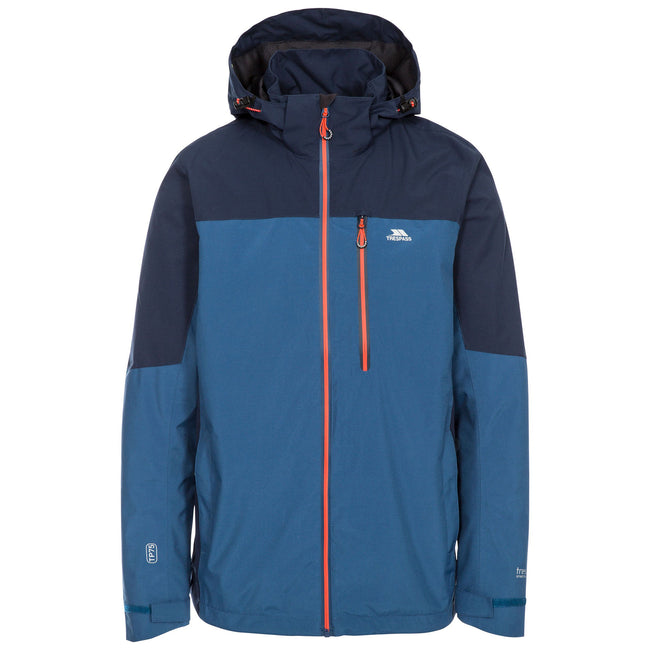Indigo - Front - Trespass Mens Tappin Hooded Waterproof Jacket