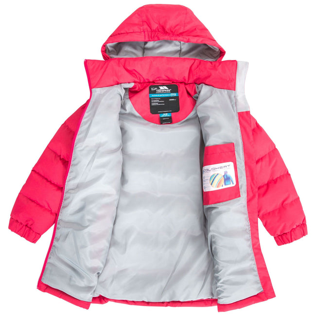 Deep Pink - Pack Shot - Trespass Girls Tiffy Padded Coat