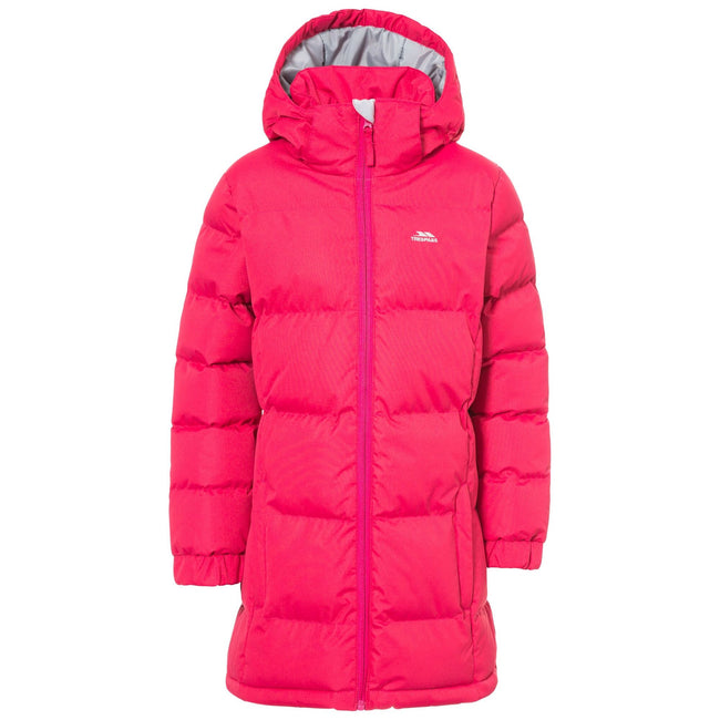 Deep Pink - Front - Trespass Girls Tiffy Padded Coat