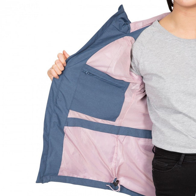 Navy Marl - Side - Trespass Womens-Ladies Virtual Waterproof Jacket