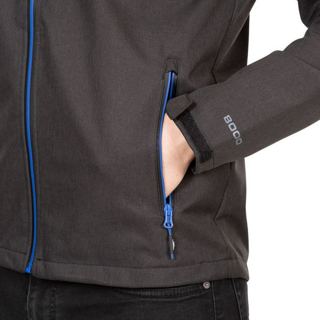 Black - Close up - Trespass Mens Maverick Softshell Jacket