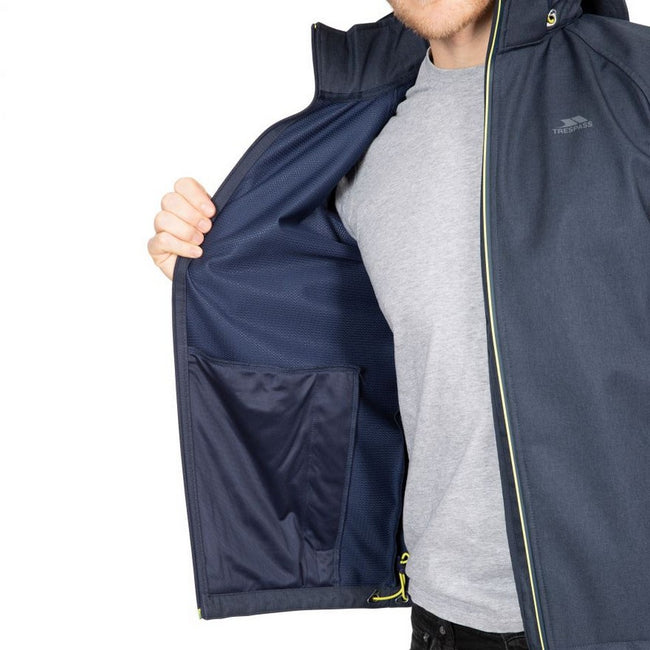 Navy - Close up - Trespass Mens Maverick Softshell Jacket