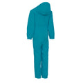 Teal - Back - Trespass Childrens-Kids Button Rain Suit
