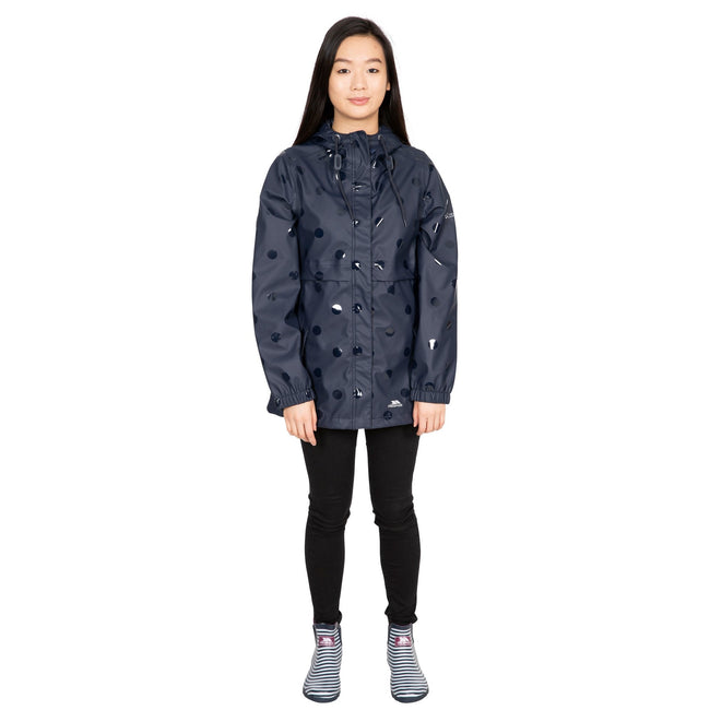 Navy Dot - Side - Trespass Womens-Ladies Farewell Waterproof Jacket