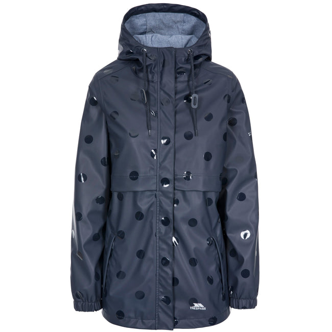 Navy Dot - Front - Trespass Womens-Ladies Farewell Waterproof Jacket