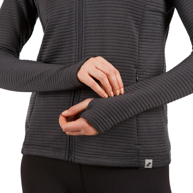 Dark Grey Marl - Close up - Trespass Womens-Ladies Leonora Full Zip Active Jacket