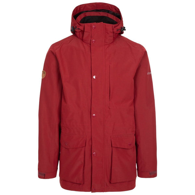 Merlot Marl - Front - Trespass Mens Sandy Waterproof Jacket